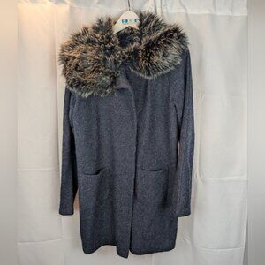 Paul Costelloe dark blue wool coat size 8 in EUC